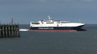 Isle of Man Steam Packet Company Manannan approaching Heysham 31524 [upl. by Conal]