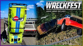 Talladega TussleRedwood Ramping  Wreckfest Multiplayer [upl. by Frulla]