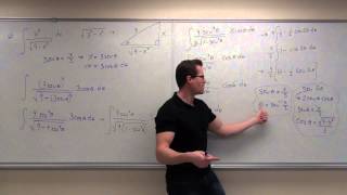 Calculus 2 Lecture 73 Integrals By Trigonometric Substitution [upl. by Brockie]