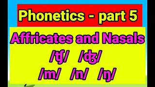 Phonetics  part 5  Affricates and Nasals English speech sounds [upl. by Sivartal]