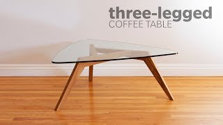 How To Build A Mid Century Modern Coffee Table With 3 legs  Woodworking [upl. by Shaylyn274]