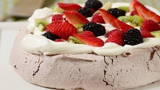 Chocolate Pavlova Recipe Demonstration  Joyofbakingcom [upl. by Nnylesor]