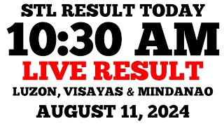 STL Result Today 1030AM Draw August 11 2024 STL Luzon Visayas and Mindanao LIVE Result [upl. by Hameerak]