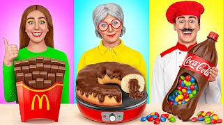 Me vs Grandma Cooking Challenge  Chocolate Food Challenge by Multi DO [upl. by Imena]