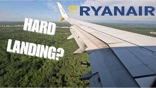 HARD LANDING RYANAIR Boeing 737800 stunning sunny morning landing in Milan Malpensa [upl. by Wilkens]