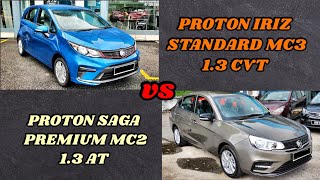 PROTON SAGA PREMIUM MC2 VS PROTON IRIZ STANDARD MC3 [upl. by Alexa]