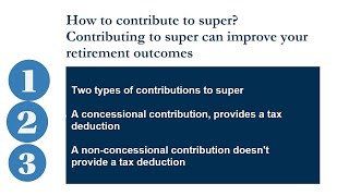 Making contributions to super  Part 1  Concessional Contributions [upl. by Amliv]