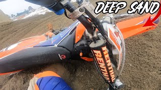 FINALLY BACK RIDING After WINTER  125 2 Stroke at a Deep Sand Track [upl. by Orhtej]