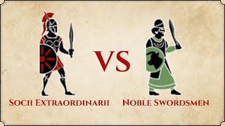 ROME II Total War  Socii Extraordinarii VS Noble Swordsmen [upl. by Atinuhs]