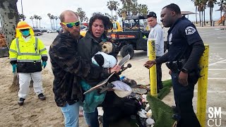 Homeless Encampment Cleanup at Venice Boardwalk [upl. by Twedy]