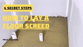 How To Screed A Bathroom Floor  How To Lay A Floor Screed  Screed A Big Floor  Floor Screeding [upl. by Eiderf]