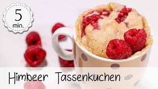 Veganer Gesunder Tassenkuchen mit Himbeeren  Tassenkuchen selber machen ohne Ei  Vegane Rezepte [upl. by Tonneson]