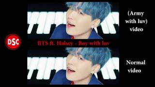 BTS ft Halsey  Boy with luv Normal vs ARMY With Luv comparison [upl. by Bertha]