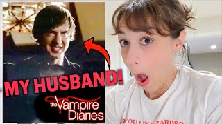 REACTING TO MY HUSBAND ON THE VAMPIRE DIARIES [upl. by Cod867]