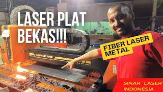 potong plat besi 2mm untuk pagar laser dengan mesin fiber laser metal [upl. by Atsyrc]