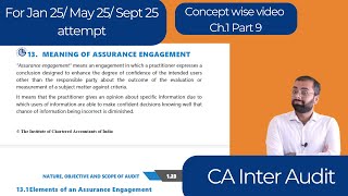 Meaning and Elements of Assurance Engagements  CA Inter Audit  Ch 1 Part 9  Jan 25 May 25 S 25 [upl. by Eerot]