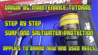 Daiwa BG Full maintenance and service tutorial How to protect your reel against sand and saltwater [upl. by Vanden]