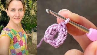 Premier Tutoriel Crochet Haut avec des carrés assemblés [upl. by Moir]