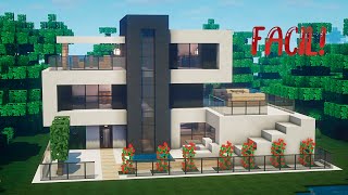 ✅Cómo hacer una casa MODERNA en Minecraft🏡 FÁCIL Y RÁPIDO 4 [upl. by Erin209]