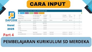 CARA MENGISI PEMBELAJARAN KURIKULUM MERDEKA DI DAPODIK 2025 [upl. by Havener]