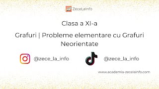 Clasa a XIa  Grafuri Neorientate  Probleme elementare cu Grafuri Neorientate [upl. by Nnylorac816]