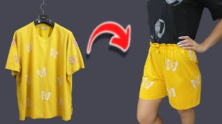 How to make comfortable shorts from a Tshirt for 15 minutes [upl. by Arinaj283]