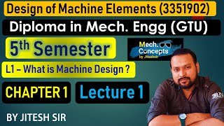 L1  What is Machine Design  Diploma in Mechanical Engineering  5th Sem  DME  3351902 [upl. by Mcadams]