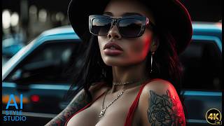 4K AI Art Lookbook Video of AI Girl ｜ Emotionally Expressive Woman with Sunglasses and Hat [upl. by Grimes]