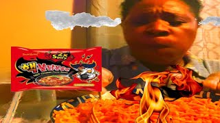 Buldak 2x Spicy Noodles ChallengeMukbang [upl. by Diogenes750]