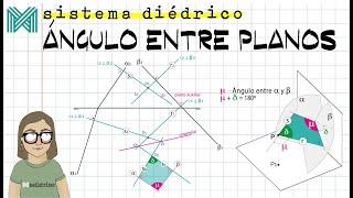 Ángulos entre planos en diédrico [upl. by Kcirdnekel349]