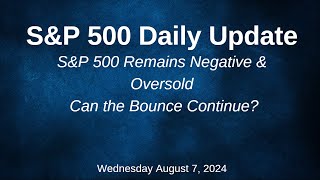 SampP 500 Daily Market Update for Wednesday August 7 2024 [upl. by Arodoeht511]