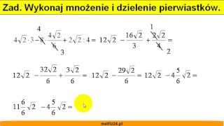Proste działania na pierwiastkach  Pierwiastkowanie  Matfiz24pl [upl. by Laeahcim]