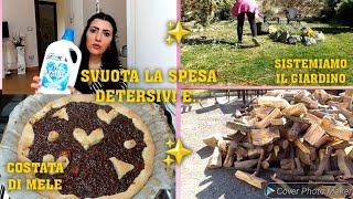 SVUOTA LA SPESA DETERSIVI E🛍PREPARO CROSTATA🥧SISTEMO IL GIARDINO 🏡svuotaspesa ricetta garden [upl. by Nea841]