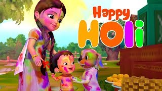 Rangbirangi Holi Song  Hindi Rhymes for Children  Infobells [upl. by Eirbua439]