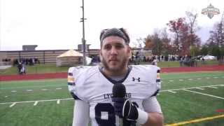 Lycoming Football Video  Sr TE Matt Cookson score from 10yds out [upl. by Ycrep95]