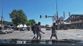 Driving through Sturgis on Thursday before Start of Sturgis Bike Week Rally [upl. by Ivel]