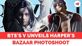 BTSs V Unveils BehindtheScenes of Harpers BAZAAR Photoshoot Sends Heartfelt Message to Fans [upl. by Merna]