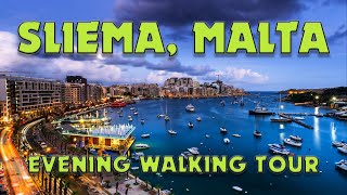 Real walking experience in Sliema Malta 2023 from Gzira to Tigne Point with Valletta views [upl. by Donal]