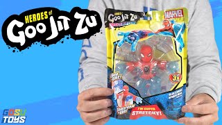 Heroes of Goo Jit Zu Goo Shifters Marvel Blue Strike Spider Man Unboxing and Review [upl. by Annaek]