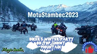 🥶Bikers Party on Icy Snowy Mountain🗻 bikers motorcycle [upl. by Drageruaeb]