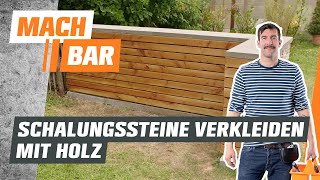 Gartenmauer verkleiden – mit Douglasienholz 💪  OBI [upl. by Ahsinam]