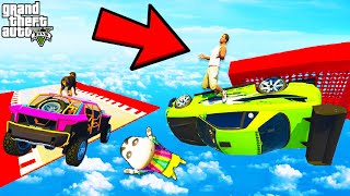 FRANKLIN TRIED THE CARZY UPSIDE DOWN MEGA RAMP PARKOUR CHALLENGE IN GTA 5  SHINCHAN and CHOP [upl. by Lledyr871]