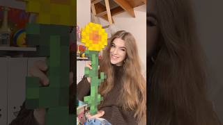 Making a minecraft SUNFLOWER in real life 🌻 [upl. by Michelle]