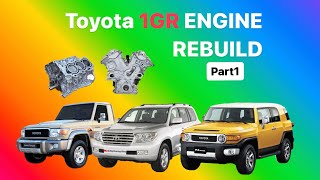 Toyota 1GRfe engine rebuild part 1 [upl. by Nnaeed]