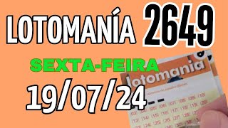 Lotomania 2649  Resultado lotomania concurso 2649  SORTEIO DA LOTOMÁNIA hoje [upl. by Hartman]