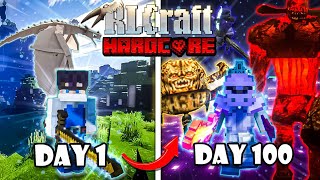 100 Days In RLCRAFT Hardcore and i BEAT IT [upl. by Zerat]