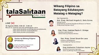 Episode 5 quotWikang Filipino sa Batayang Edukasyon Matatag o Matagtagquot [upl. by Winterbottom752]