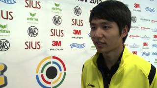 Interview CHN with Yang Haoran  Mens 10m Air Rifle World Champion at Munich 2013 ISSF WCF [upl. by Eirrab219]