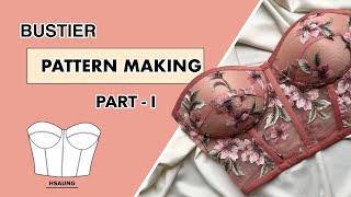 Bustier Pattern Making How to draft Bustier Top Pattern [upl. by Eiramnna]