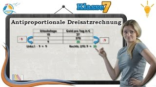 Antiproportionale Dreisatzrechnung  Klasse 7 ★ Wissen [upl. by Nalro]